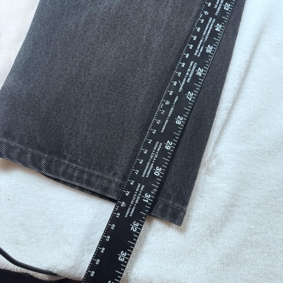 Levis 505 Jeans Mens 29x34 Gray Black Wash Straight Leg Denim Mid Rise Zip Fly - Picture 7 of 9